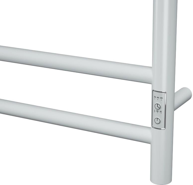 Полотенцесушитель электрический Bauedge Stil Shelf R 40х80, с полкой, белый полуматовый