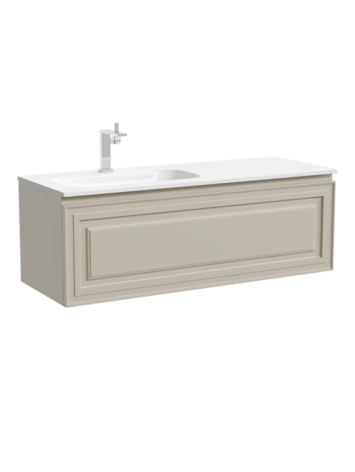 Тумба с раковиной Sancos Very 120 L подвесная, 1 ящик, beige soft