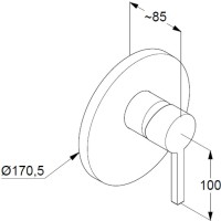 Встраиваемый смеситель для душа и ванны Kludi Nova Fonte 206553915 черный