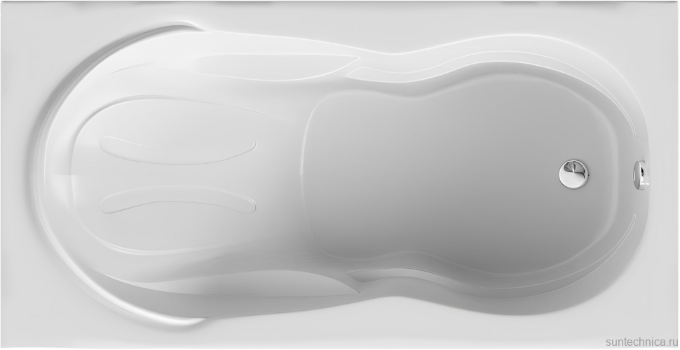 Акриловая ванна 1MarKa Taormina Стандарт 2 180x90 см, встраиваемая, белая, с каркасом, со сливом-переливом