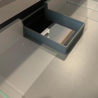 Мебель для ванной комнаты Jacob Delafon Vivienne 100 белая блестящая, серый матовый, раковина белая