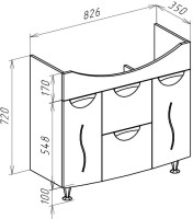Мебель для ванной комнаты Bellezza Глория 85 с бельевой корзиной