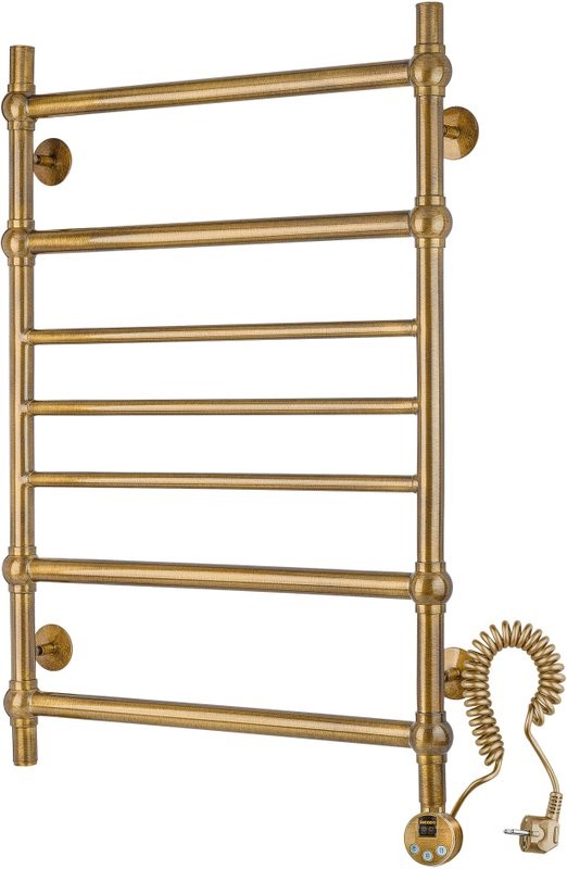 Полотенцесушитель электрический Secado Флоренция 4 85x55 см, подключение справа, бронза, лесенка, латунь