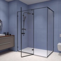 Душевой уголок RGW Stilvoll SV-040 100х80 профиль черный, стекло прозрачное