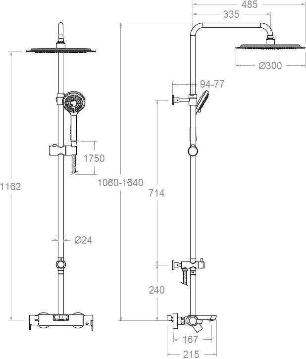 Душевая стойка Ramonsoler Blautherm 935602RP300 хром