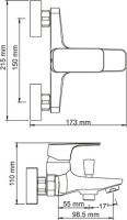Смеситель для ванны с душем Wasserkraft Salm 2701