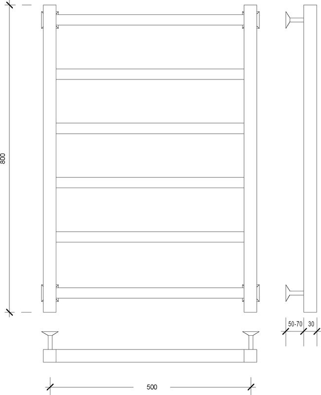 Полотенцесушитель водяной Secado Корато 1 85x55 см, матовый черный, лесенка