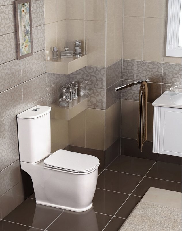 Унитаз-компакт напольный BelBagno Prado BB10150CP с микролифтом, бачок BB10150T