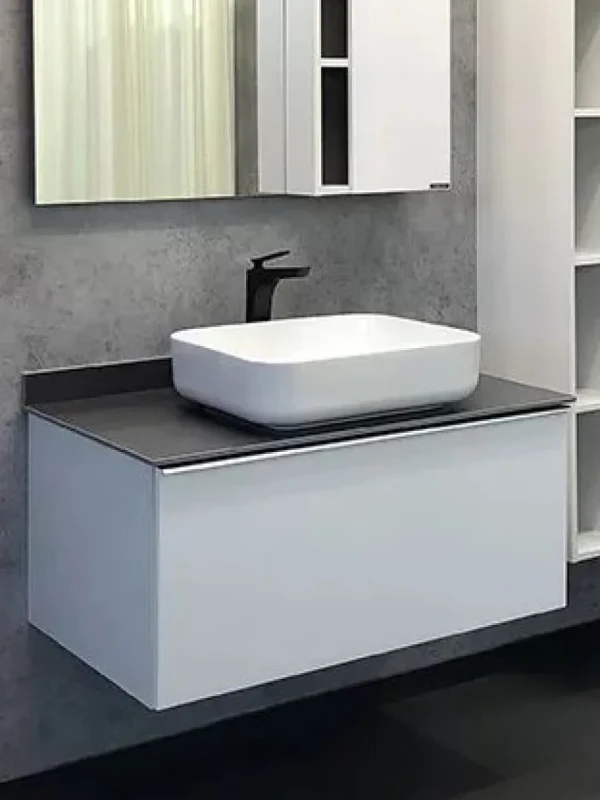 Тумба с раковиной Comforty Милан 90 подвесная, белый глянец, с раковиной Comforty T-Y9378