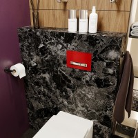 Система инсталляции для унитазов Lavinia Boho RelFix 77020055 5 в 1 с кнопкой смыва и дозатором, красный, хром