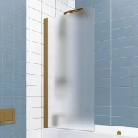 Шторка на ванну Kubele DE020 DE020P601-MAT-BR- 65х150 150х65, профиль бронза светлая, стекло матовое