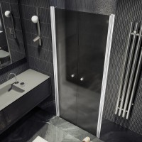 Душевая дверь в нишу Maybahglass MGD-429-1 120 см, профиль матовый белый, стекло графит матовый