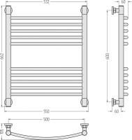 Полотенцесушитель водяной Сунержа Богема + 60x50, сатин, дуга