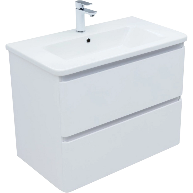 Тумба с раковиной Aquanet Эмбер 80 белая матовая