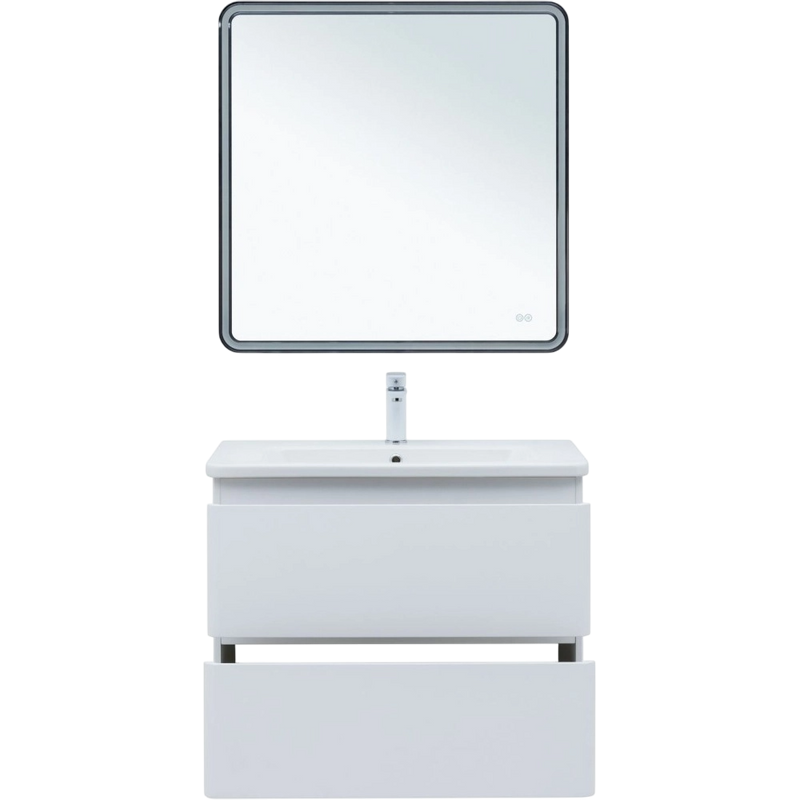 Тумба с раковиной Aquanet Эмбер 80 белая матовая