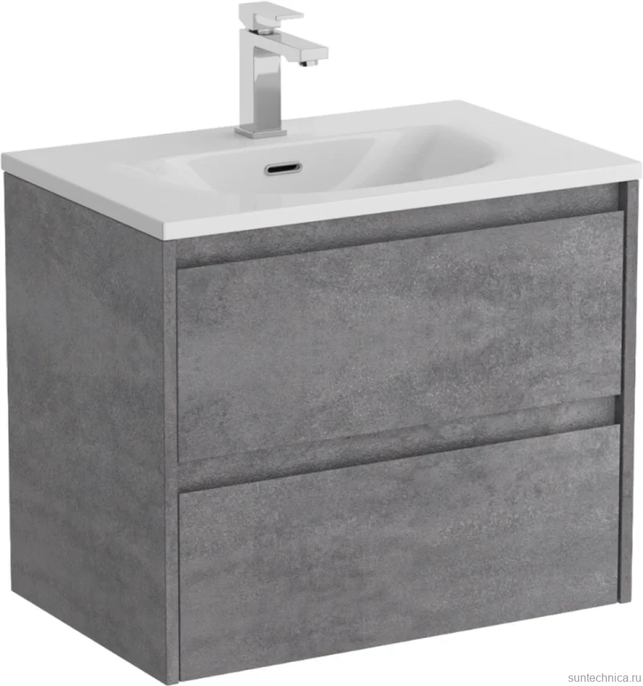 Тумба с раковиной BelBagno Kraft 39 60 cemento grigio, раковина BB-8099-3-60