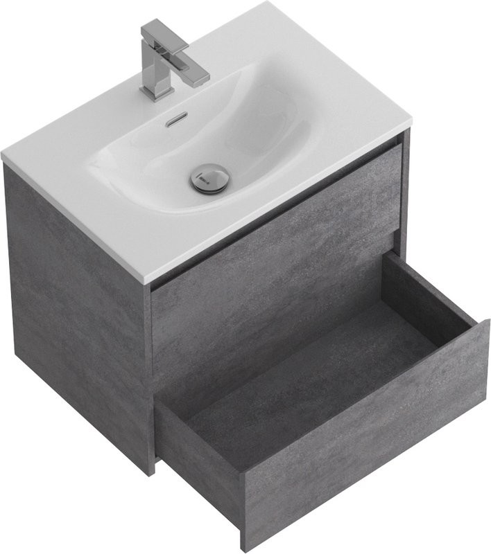 Тумба с раковиной BelBagno Kraft 39 60 cemento grigio, раковина BB-8099-3-60