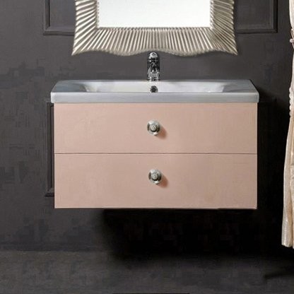 Тумба с раковиной Armadi Art NeoArt 80 капучино с ручками Flora хром