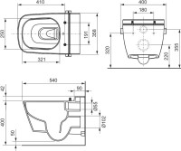 Унитаз подвесной TECE One 9700200 безободковый с биде