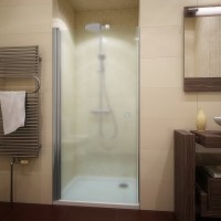 Душевая дверь в нишу Kubele DE020 DE020D601-MAT-MT- 75х200 75, профиль матовый хром, стекло матовое