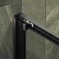 Душевая дверь в нишу Maybahglass MGD-1281-6 150 см, профиль матовый черный, стекло сатин