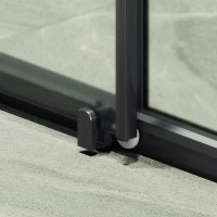 Душевая дверь в нишу Maybahglass MGD-1281-6 150 см, профиль матовый черный, стекло сатин