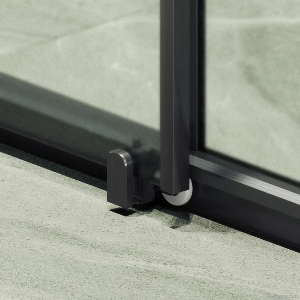 Душевая дверь в нишу Maybahglass MGD-1281-6 150 см, профиль матовый черный, стекло сатин