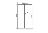 Душевая дверь в нишу Maybahglass MGD-1281-6 150 см, профиль матовый черный, стекло сатин