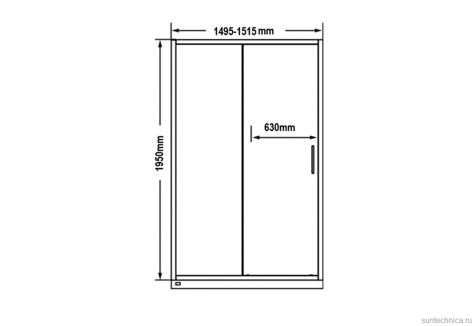 Душевая дверь в нишу Maybahglass MGD-1281-6 150 см, профиль матовый черный, стекло сатин