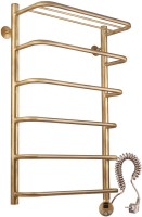 Полотенцесушитель электрический Secado Мерида 2 85x55 см, подключение справа, бронза, лесенка, латунь, с полкой