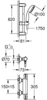 Термостатический смеситель Grohe Grohtherm 800 34565001 с душевым гарнитуром