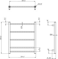 Полотенцесушитель водяной Grota Simple 60x53, RAL9005 черный матовый