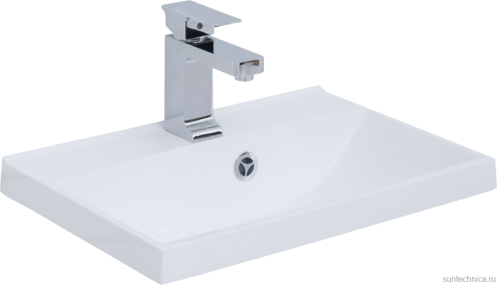 Тумба с раковиной Aquanet Нота new 50 подвесная, белая глнцевая