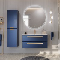 Тумба с раковиной Cezares Eco Cer 100 ручки сатиновое золото, sapfiro