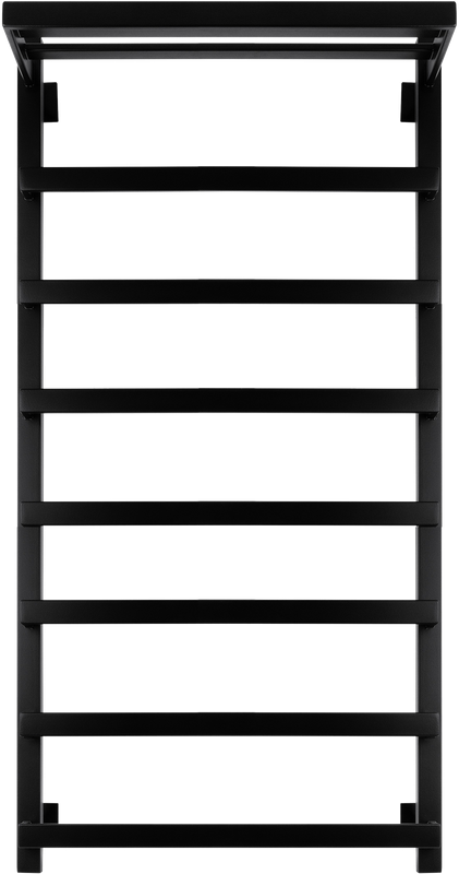 Полотенцесушитель водяной Secado Корсано 1 СП 100x55 см, матовый черный, лесенка, с полкой