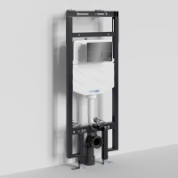 Система инсталляции для унитазов Wasserkraft Dinkel 58TLT.010.ME.PB04 с кнопкой смыва черной