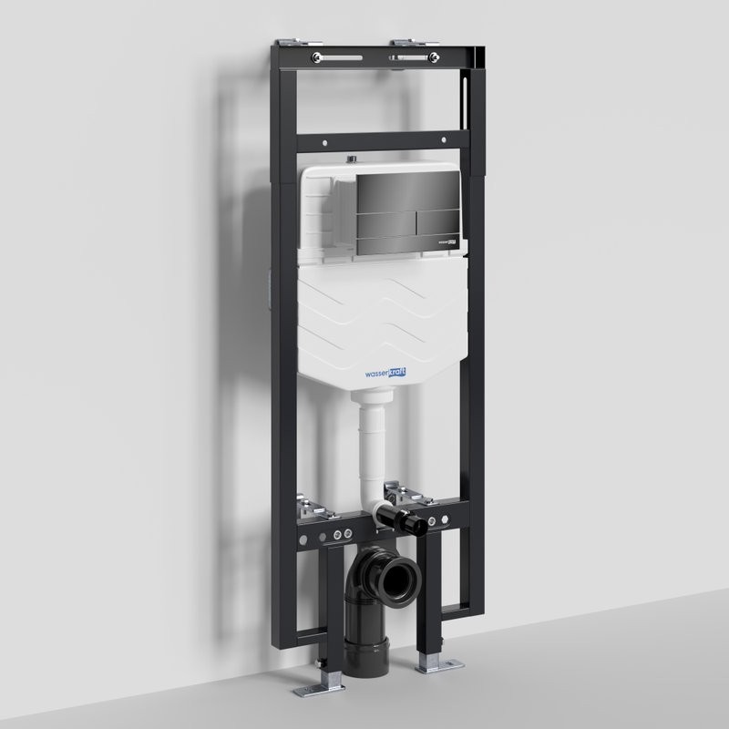 Система инсталляции для унитазов Wasserkraft Dinkel 58TLT.010.ME.PB04 с кнопкой смыва черной