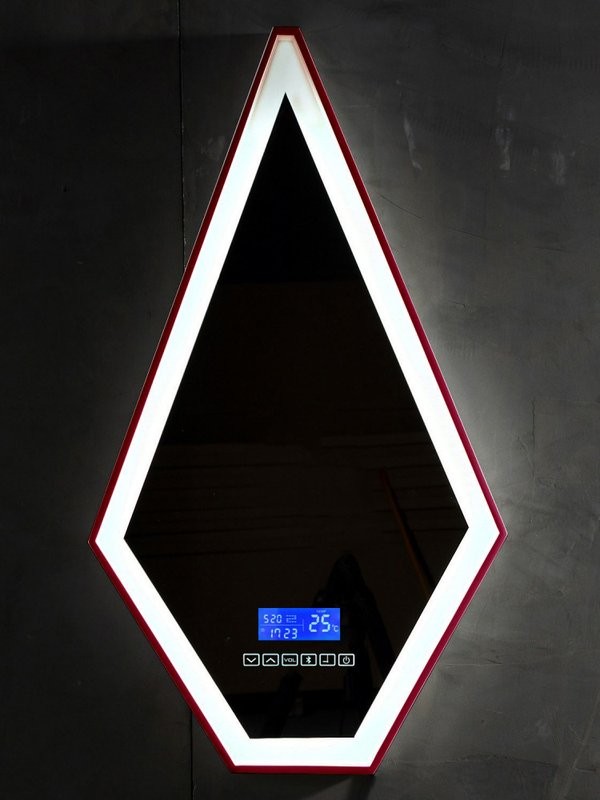 Зеркало Abber Stein AS6611R 45х80 см, с подсветкой, с bluetooth-плеером, красное