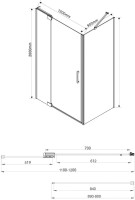 Душевой уголок Vincea Extra VSR-1E111290CL 120x90 см, профиль хром, стекло прозрачное