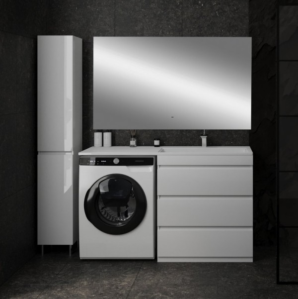 Мебель для ванной комнаты Style Line Даллас 140 R люкс, белая, зеркало DIWO Элиста