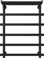 Полотенцесушитель электрический Secado Понтида 1 СП, R 80x60 см, подключение справа, матовый черный, лесенка, с полкой