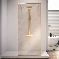 Душевая перегородка Veconi Korato KR90GL-100-10-C4 100 см, профиль брашированное золото, стекло ламинированное золото
