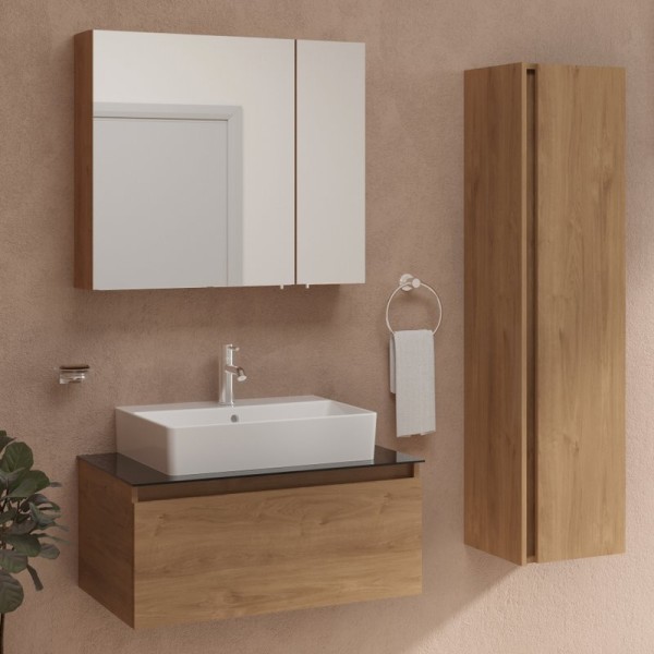 Мебель для ванной комнаты VitrA Nuo 80 подвесная, золотой дуб