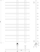 Полотенцесушитель электрический Secado Турин 3 105x55 см, подключение слева, глянцевый хром, лесенка