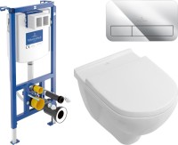 Комплект  Унитаз подвесной Villeroy & Boch O.Novo 5660HRR1 alpin, безободковый + Система инсталляции для унитазов Villeroy & Boch 92242700 + Кнопка см