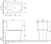 Унитаз-компакт напольный SantiLine SL-5010 безободковый, с микролифтом