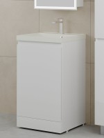 Тумба с раковиной Style Line Батлер Люкс Plus 50 напольная, белый глянец, раковина жасмин