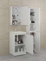 Тумба с раковиной Style Line Батлер Люкс Plus 50 напольная, белый глянец, раковина жасмин