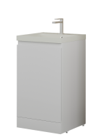 Тумба с раковиной Style Line Батлер Люкс Plus 50 напольная, белый глянец, раковина жасмин