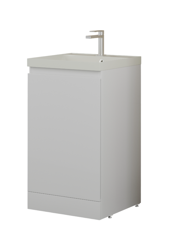 Тумба с раковиной Style Line Батлер Люкс Plus 50 напольная, белый глянец, раковина жасмин